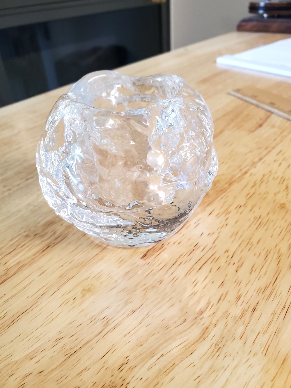 MCM Kosta Boda Clear Textured Glass Votive